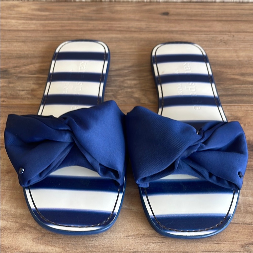 Pre-owned Kate Spade Blue Striped Women's Sandals size 8B